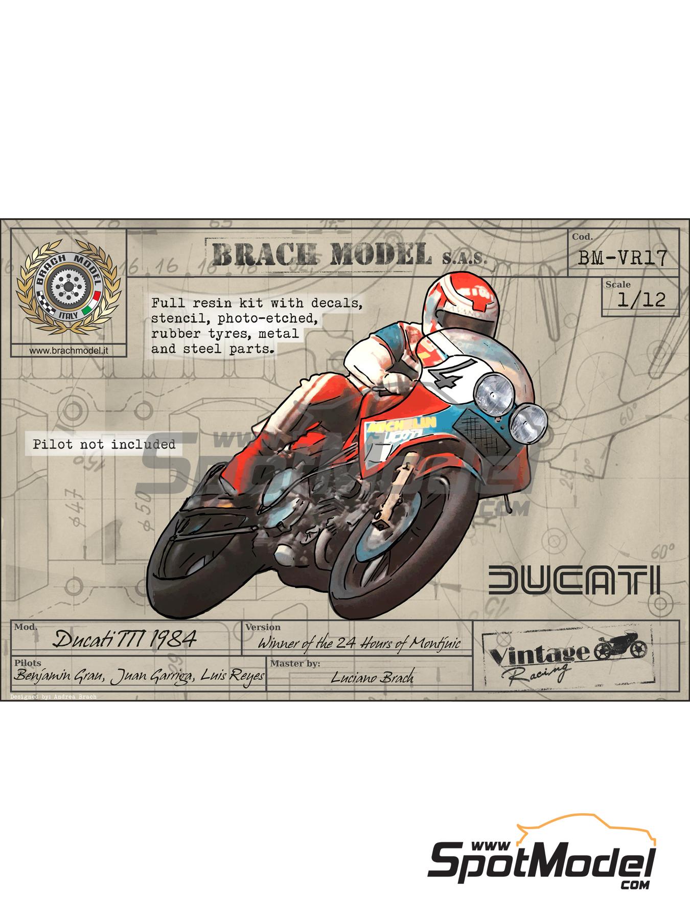 Brach Model BM-VR17: Motorbike scale model kit 1/12 scale - Ducati